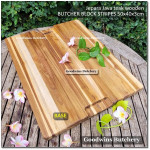 Cutting board butcher block STRIPES RECTANGLE 50x40x4cm +/- 4kg talenan kayu jati Jepara